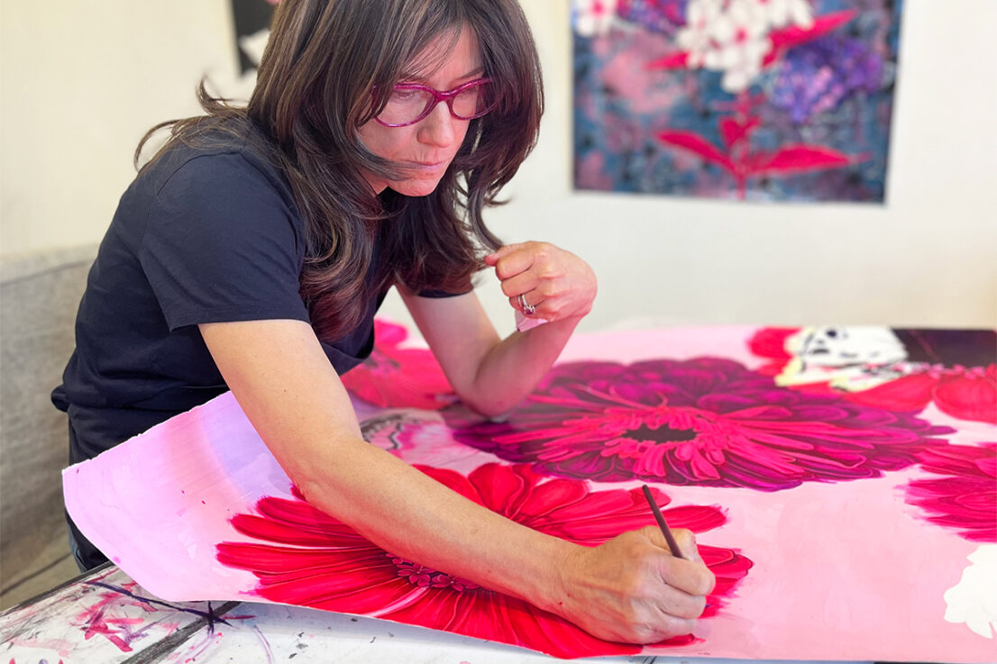 Sarah Fairchild works in her studio
